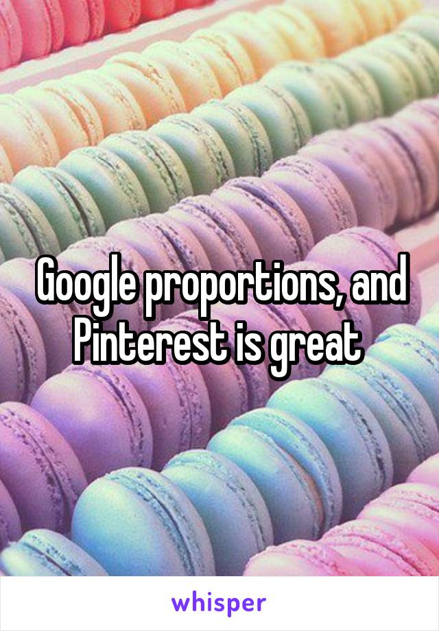 Google proportions, and Pinterest is great 