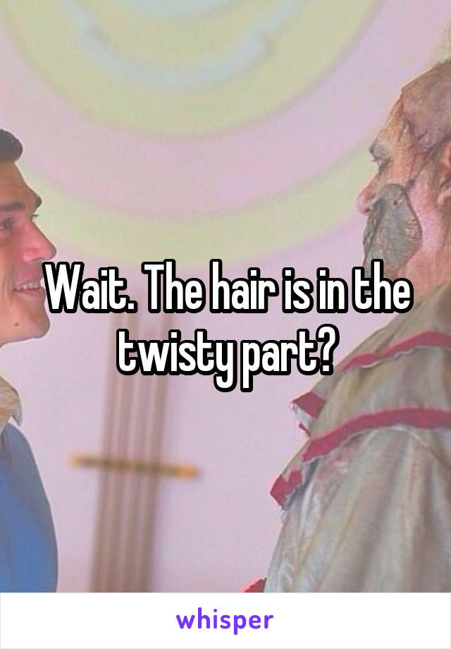 Wait. The hair is in the twisty part?