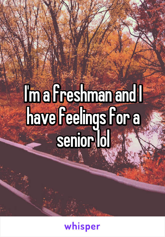 I'm a freshman and I have feelings for a senior lol