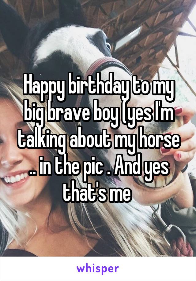 Happy birthday to my big brave boy (yes I'm talking about my horse .. in the pic . And yes that's me 