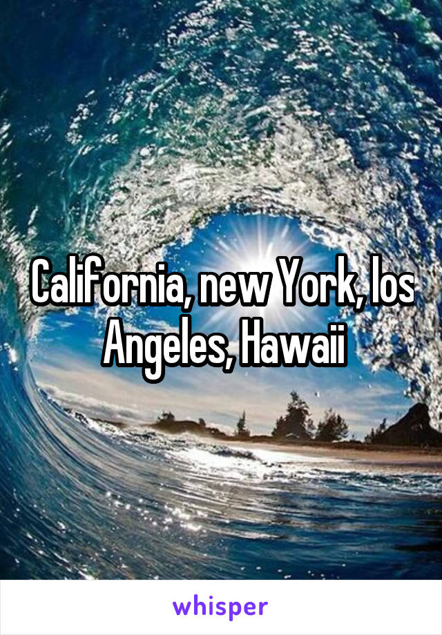 California, new York, los Angeles, Hawaii