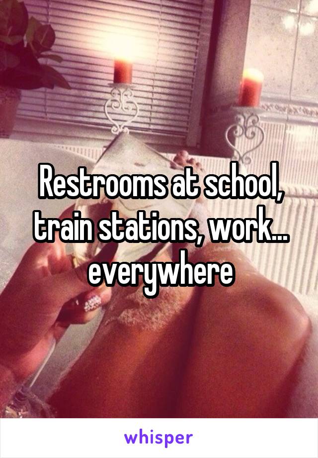 Restrooms at school, train stations, work... everywhere