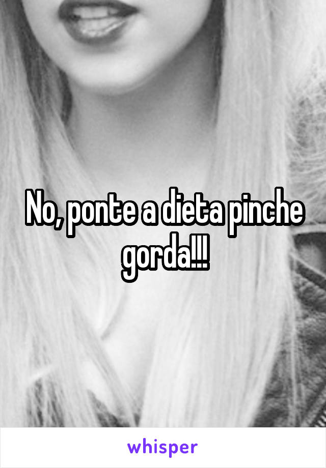 No, ponte a dieta pinche gorda!!!