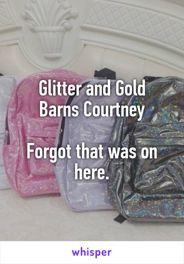 Glitter and Gold
Barns Courtney

Forgot that was on here.