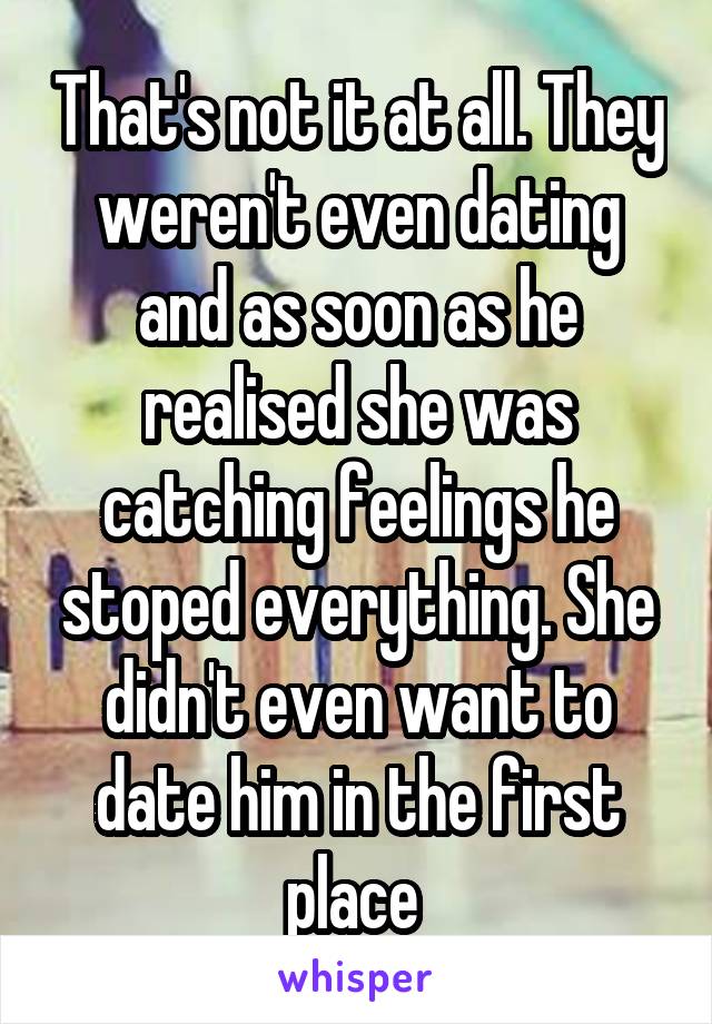 That's not it at all. They weren't even dating and as soon as he realised she was catching feelings he stoped everything. She didn't even want to date him in the first place 