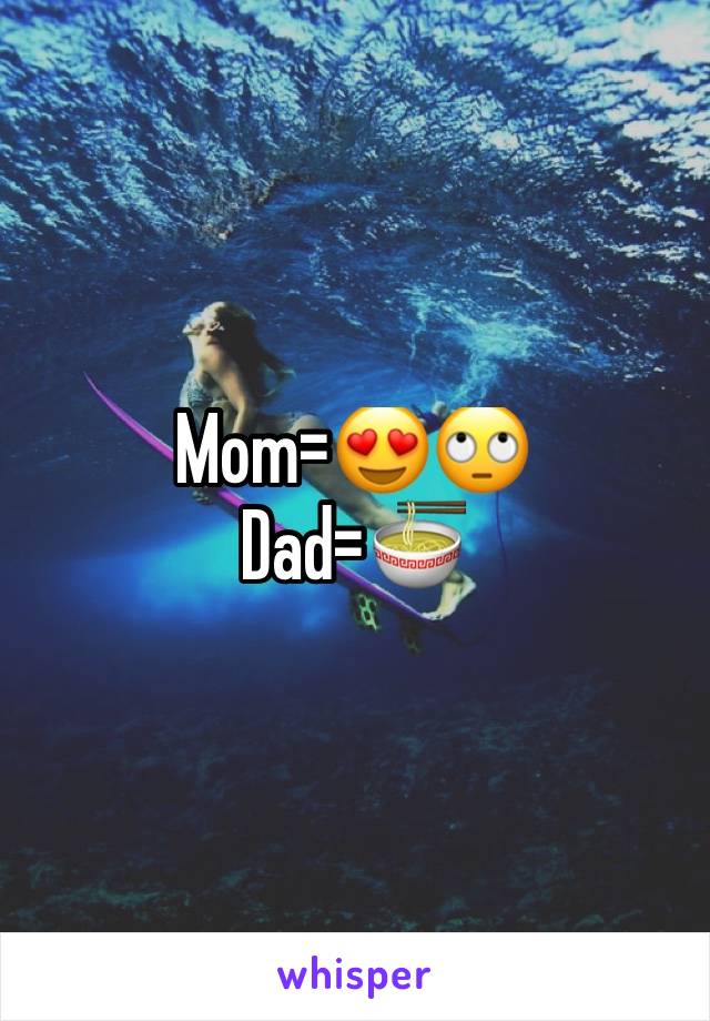 Mom=😍🙄
Dad=🍜