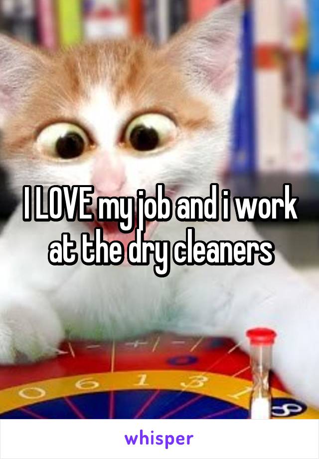 I LOVE my job and i work at the dry cleaners