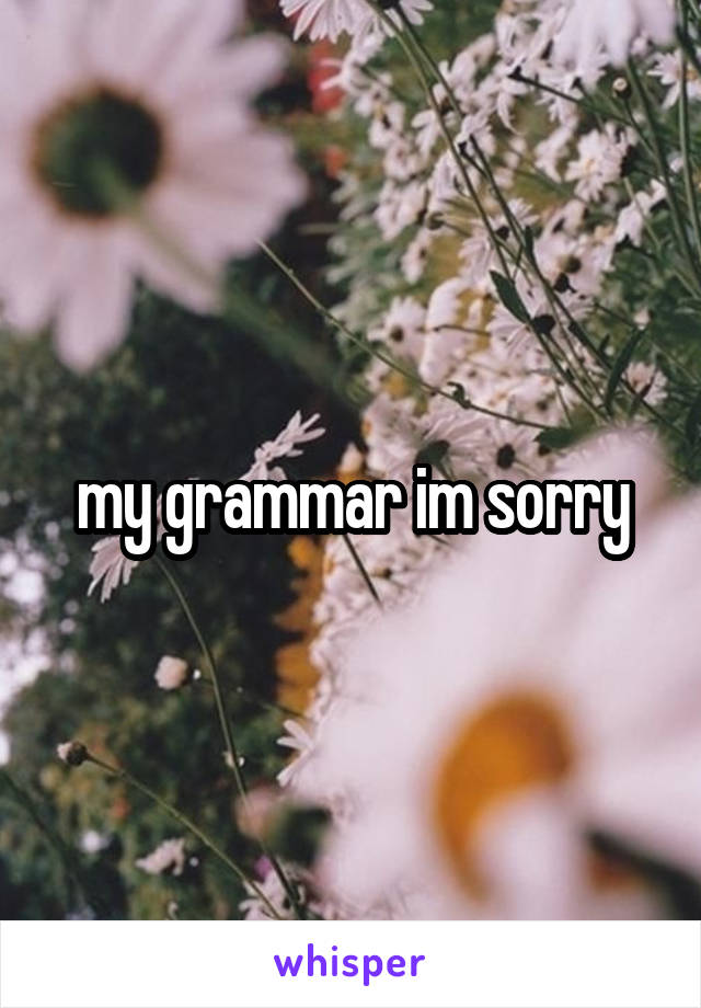 my grammar im sorry