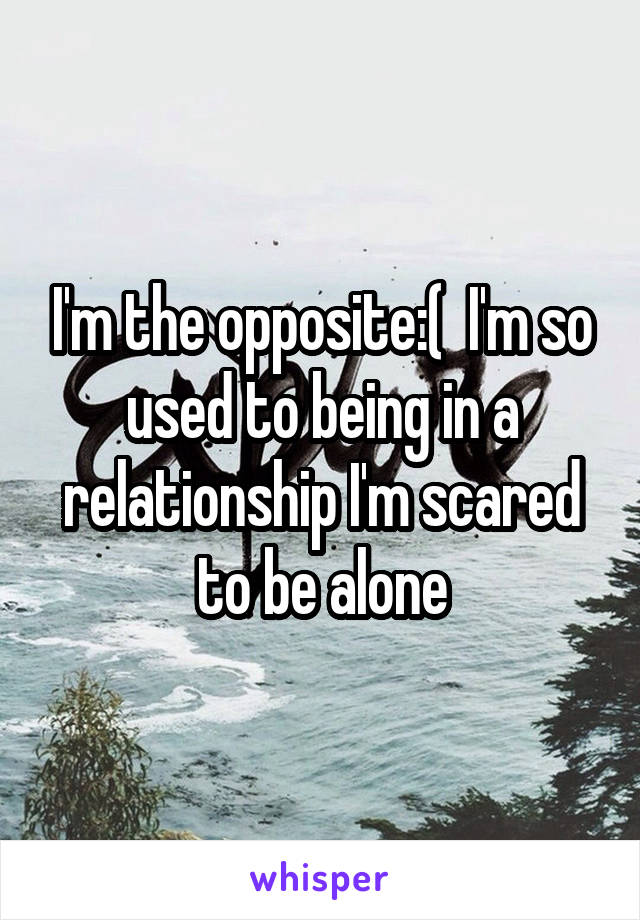 I'm the opposite:(  I'm so used to being in a relationship I'm scared to be alone