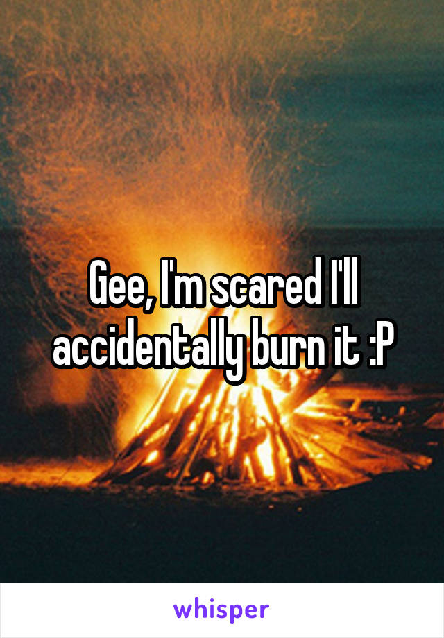 Gee, I'm scared I'll accidentally burn it :P