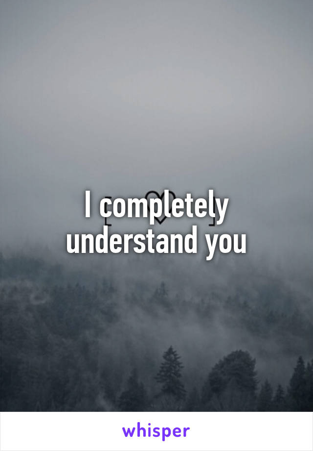 I completely understand you