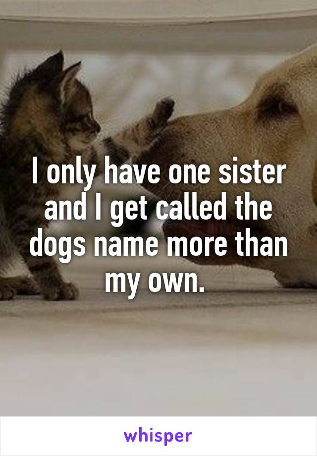 I only have one sister and I get called the dogs name more than my own. 