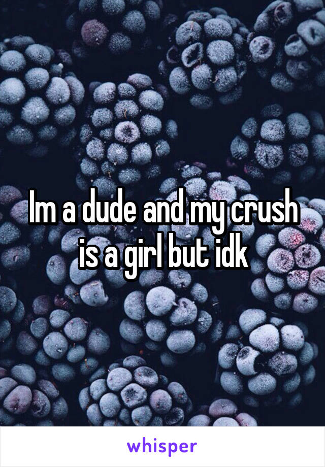 Im a dude and my crush is a girl but idk