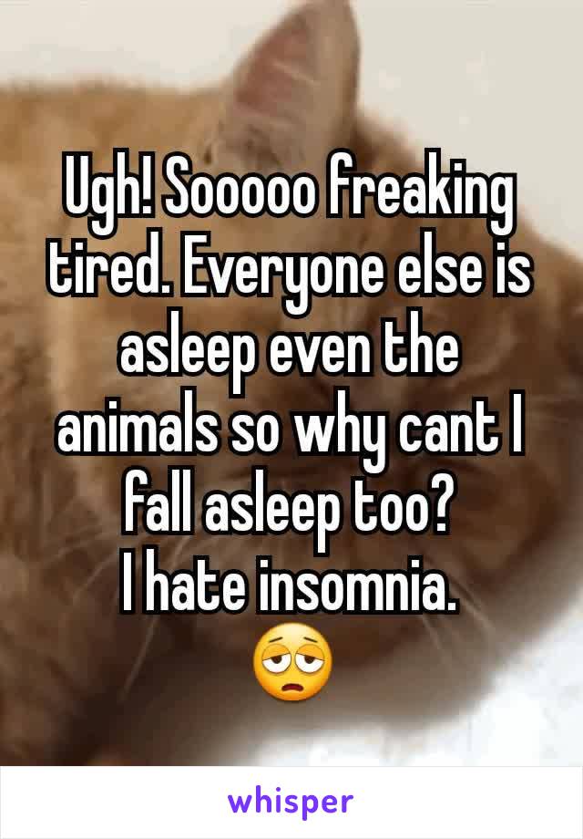 Ugh! Sooooo freaking tired. Everyone else is asleep even the animals so why cant I fall asleep too?
I hate insomnia.
😩