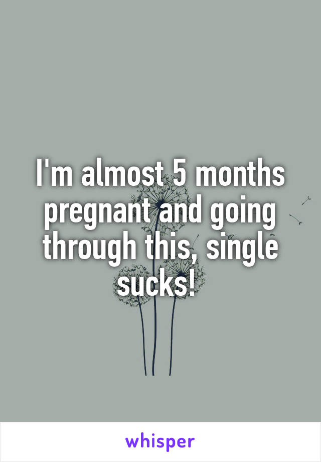 I'm almost 5 months pregnant and going through this, single sucks! 