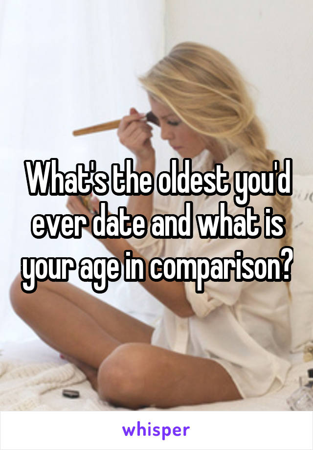 What's the oldest you'd ever date and what is your age in comparison?