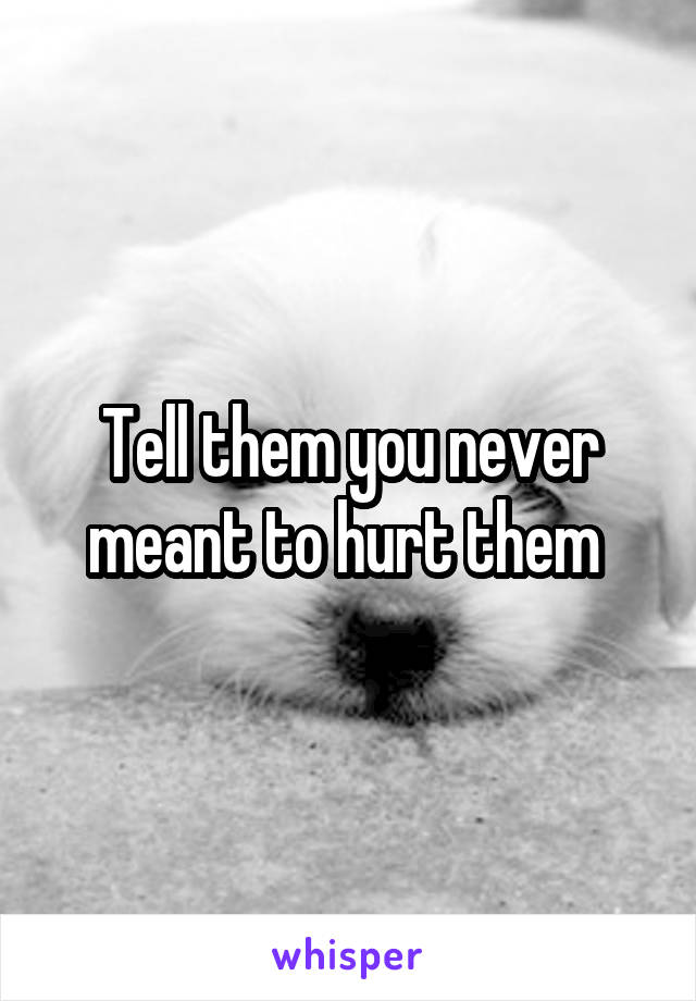 Tell them you never meant to hurt them 