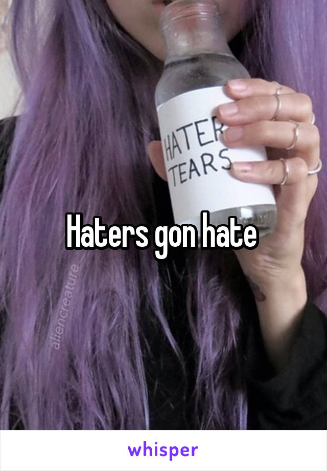 Haters gon hate 