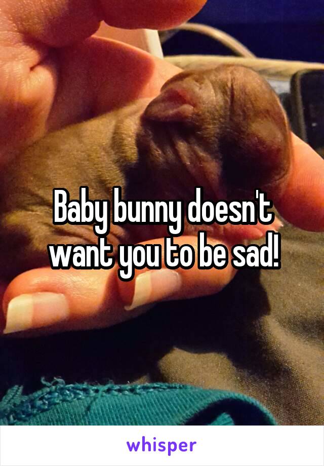 Baby bunny doesn't want you to be sad!