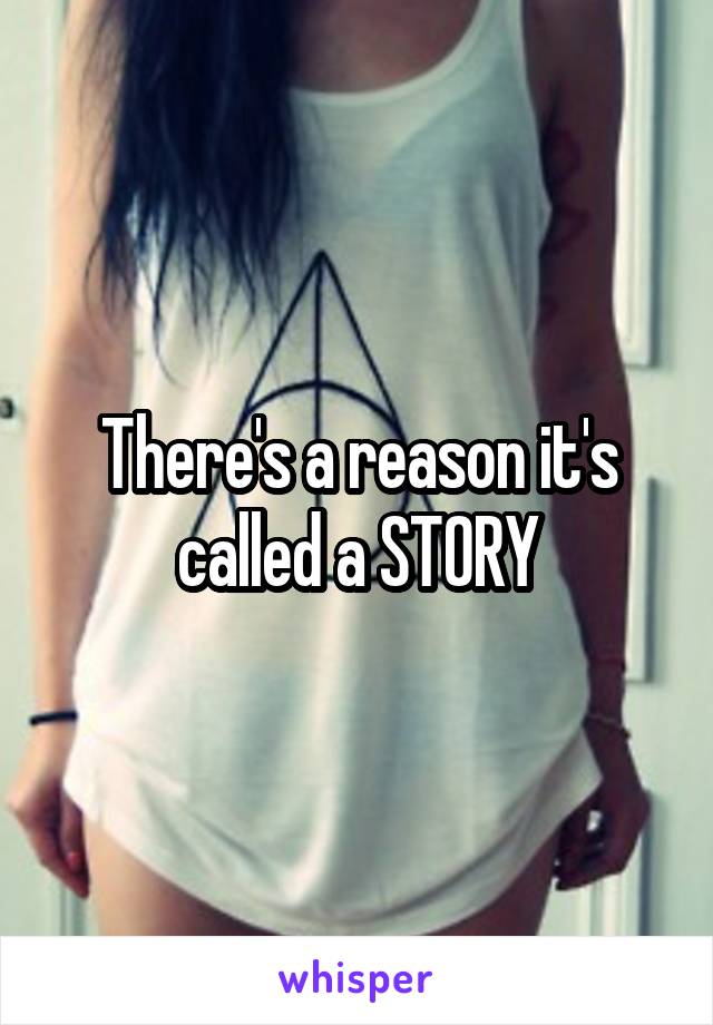 There's a reason it's called a STORY