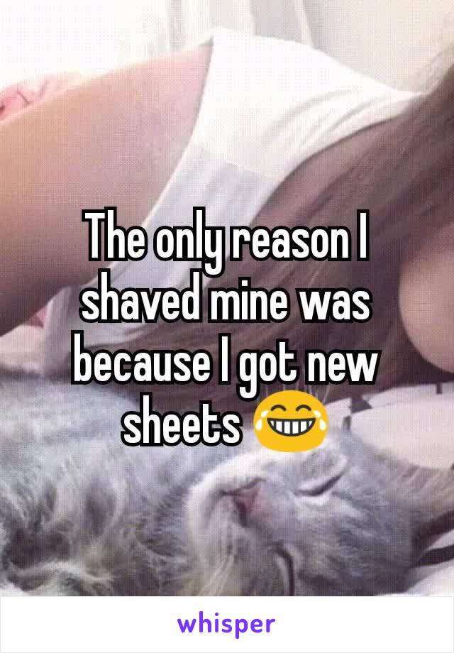 The only reason I shaved mine was because I got new sheets 😂