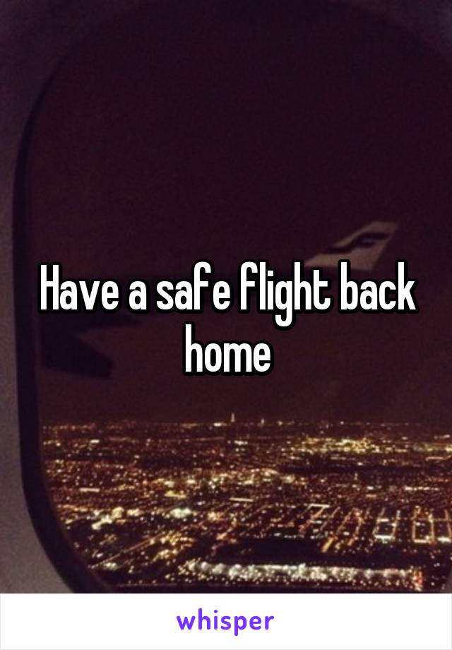 Have a safe flight back home