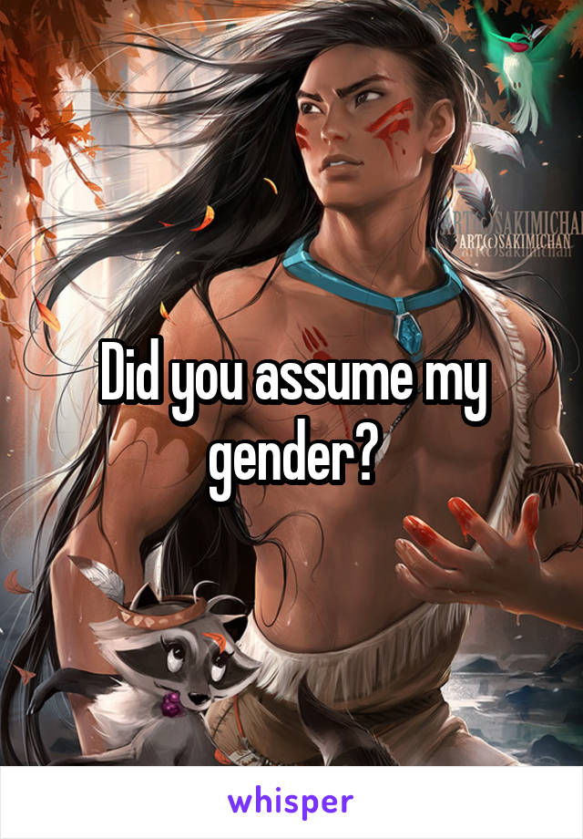 Did you assume my gender?