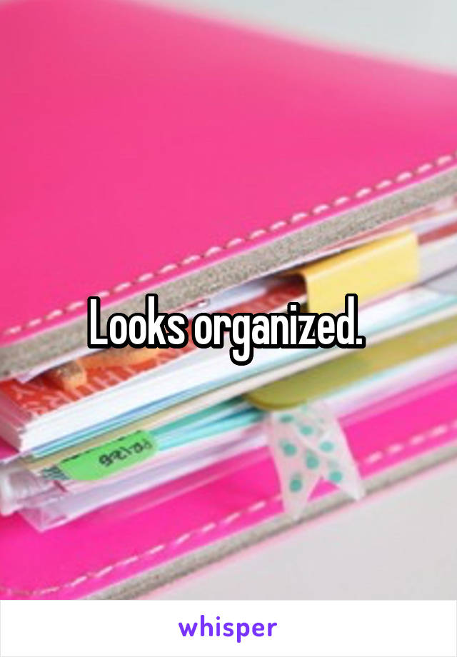 Looks organized. 
