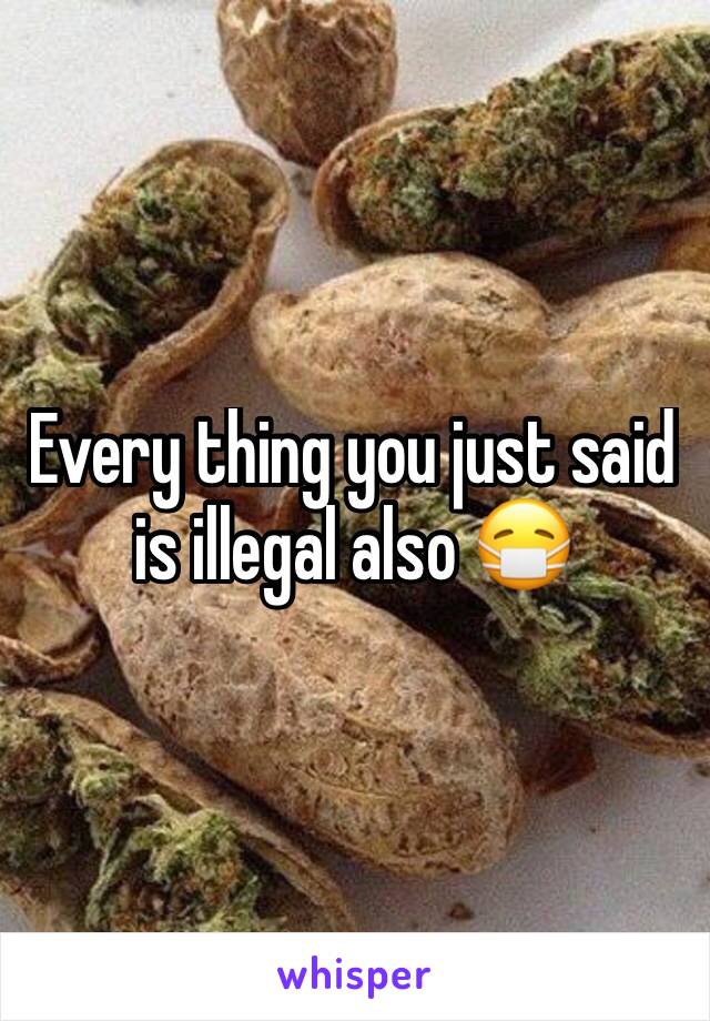 Every thing you just said is illegal also 😷 