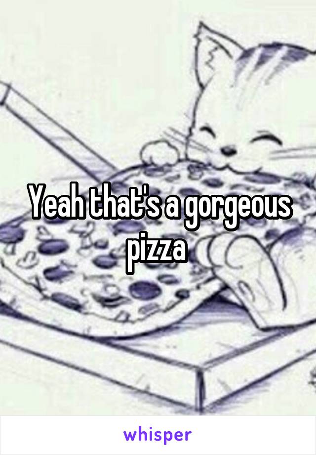 Yeah that's a gorgeous pizza 