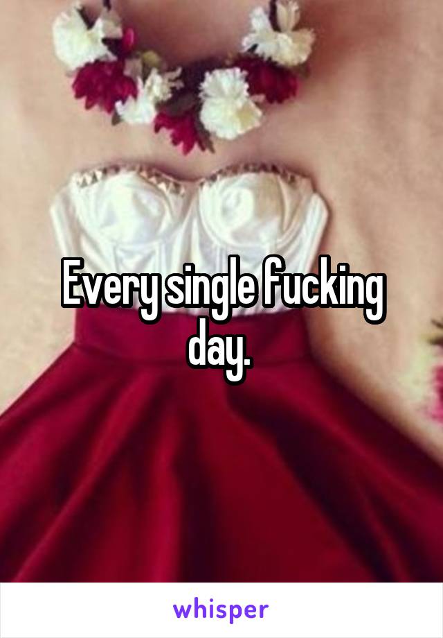 Every single fucking day. 