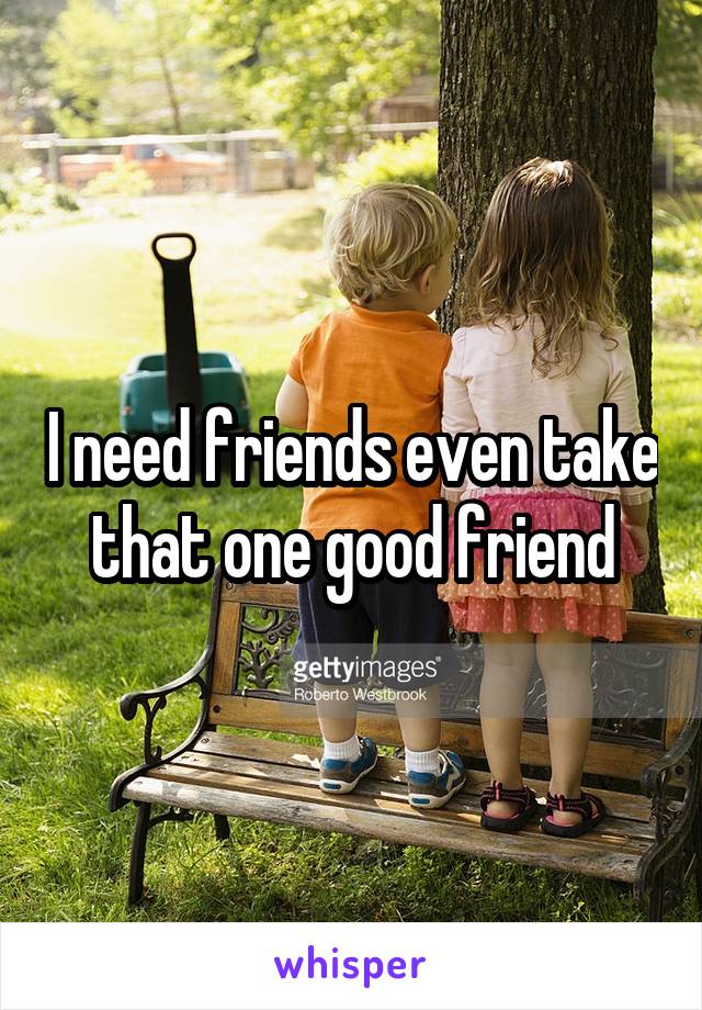 I need friends even take that one good friend