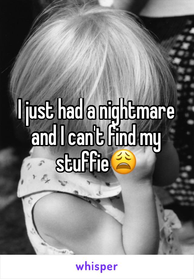 I just had a nightmare and I can't find my stuffie😩