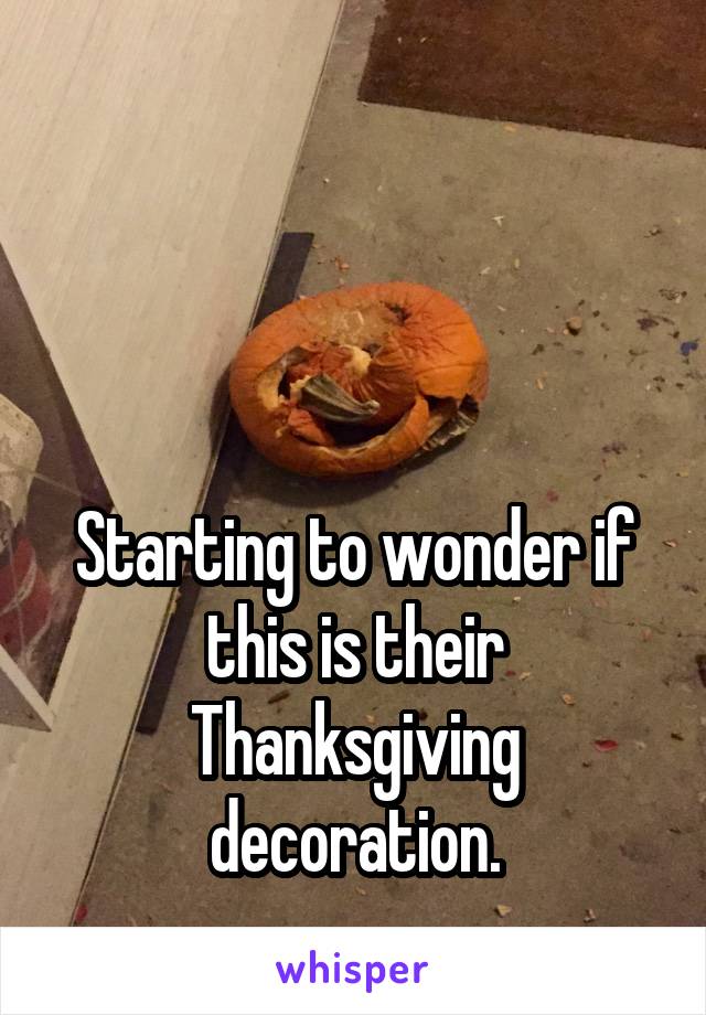 




Starting to wonder if this is their Thanksgiving decoration.
