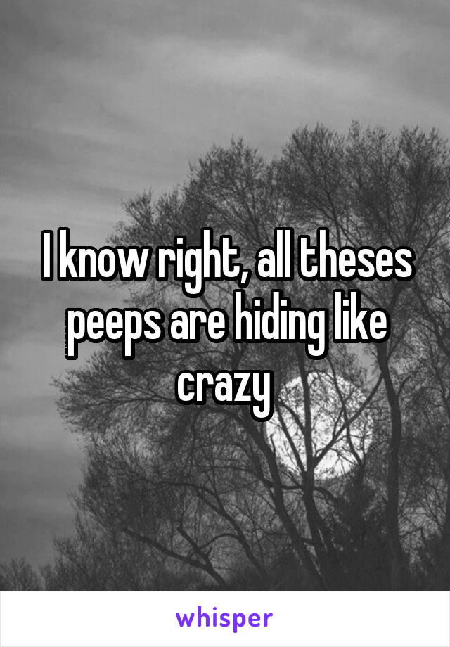 I know right, all theses peeps are hiding like crazy 