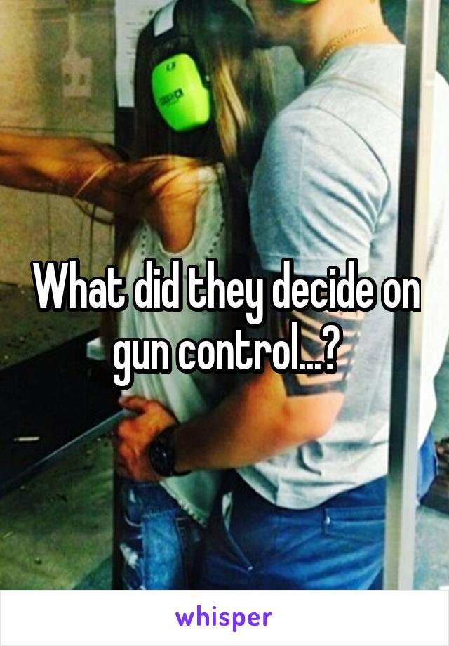 What did they decide on gun control...?