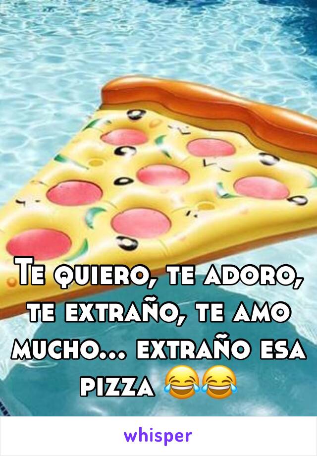 Te quiero, te adoro, te extraño, te amo mucho... extraño esa pizza 😂😂