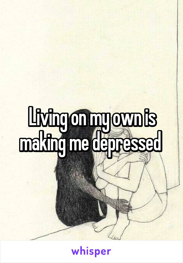 Living on my own is making me depressed 