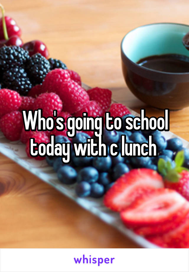 Who's going to school today with c lunch 