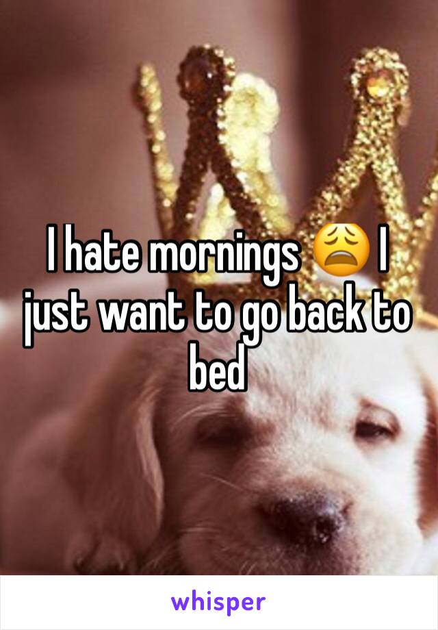 I hate mornings 😩 I just want to go back to bed 