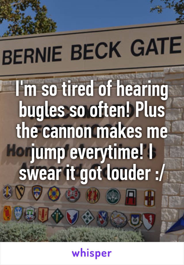 I'm so tired of hearing bugles so often! Plus the cannon makes me jump everytime! I swear it got louder :/