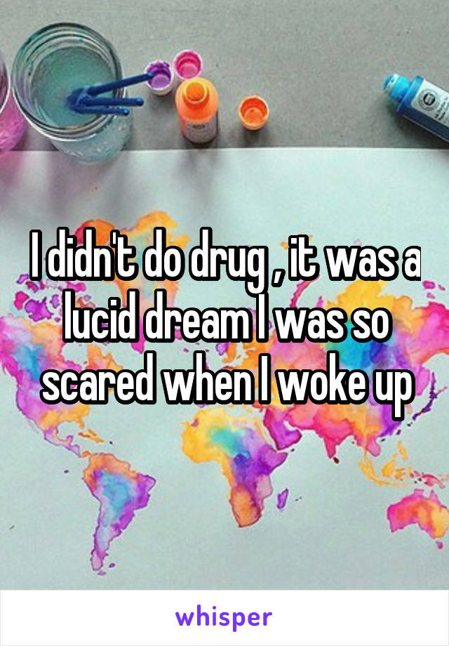 I didn't do drug , it was a lucid dream I was so scared when I woke up