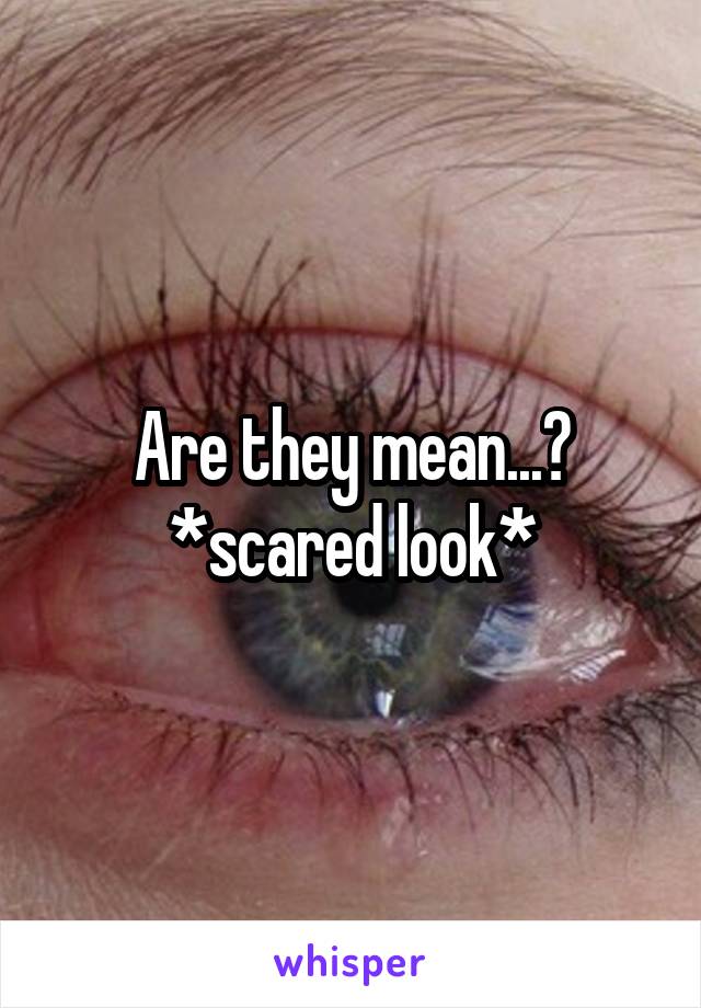 Are they mean...?
*scared look*