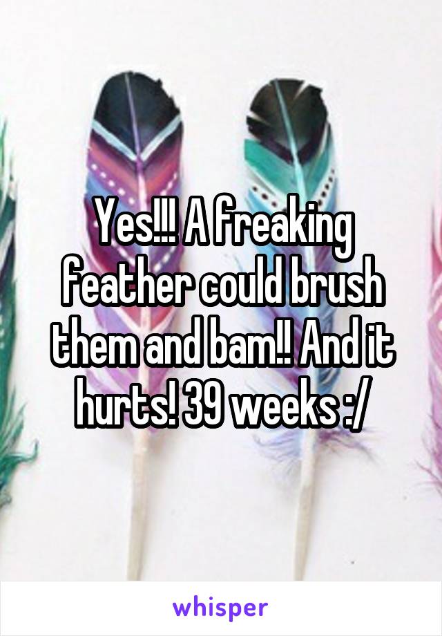 Yes!!! A freaking feather could brush them and bam!! And it hurts! 39 weeks :/