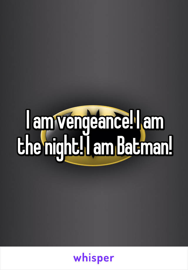 I am vengeance! I am the night! I am Batman!