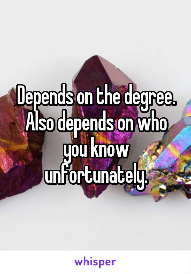 Depends on the degree. Also depends on who you know unfortunately.