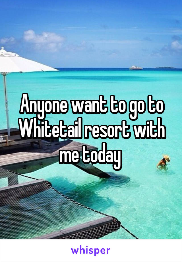 Anyone want to go to Whitetail resort with me today 