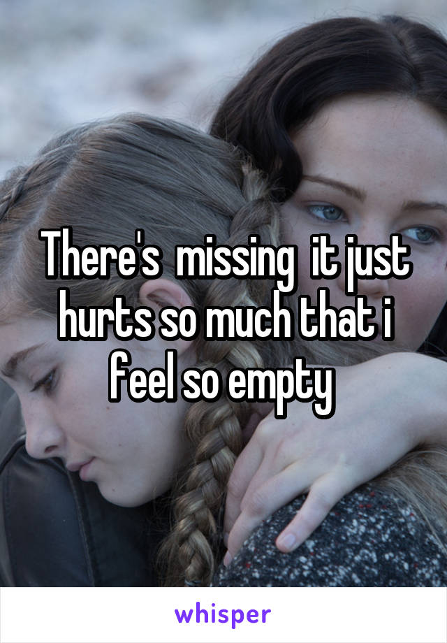 There's  missing  it just hurts so much that i feel so empty 