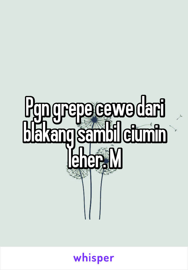 Pgn grepe cewe dari blakang sambil ciumin leher. M