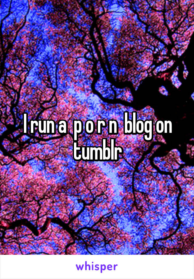 I run a  p o r n  blog on tumblr